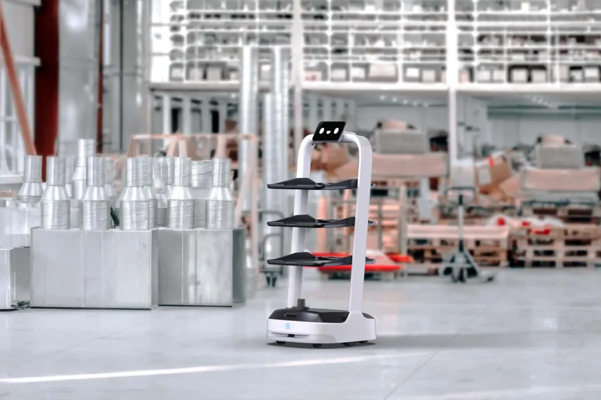 PuduBot 2 image in a manufacturing environment