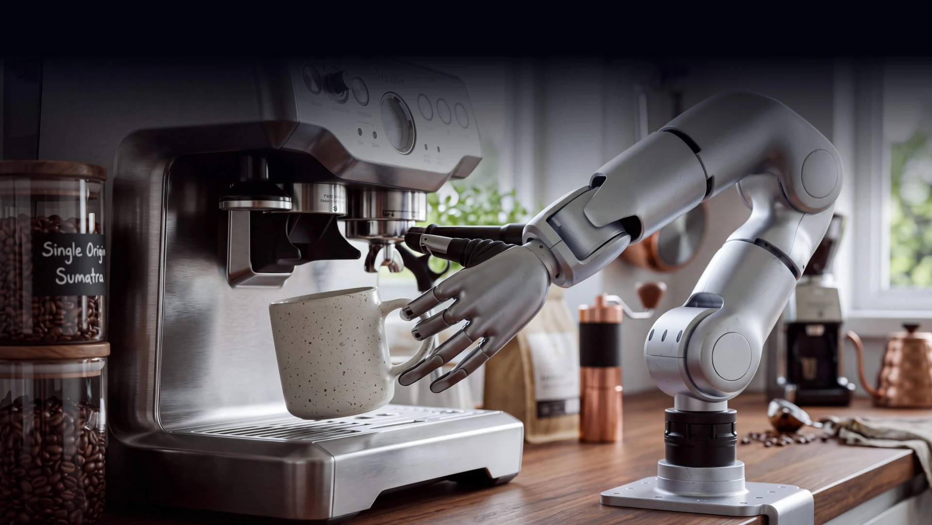 Brede toepassingsscène over het gebruik van een servicerobot